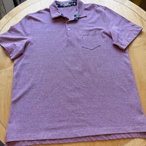 Tailor Vintage Polo Shirt XL Pink Heather Stretch Cotton Pocket